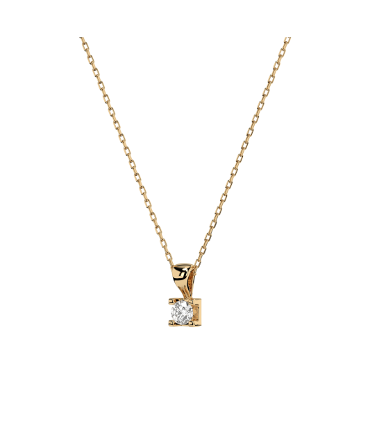 Yellow Gold chain with diamond pendant