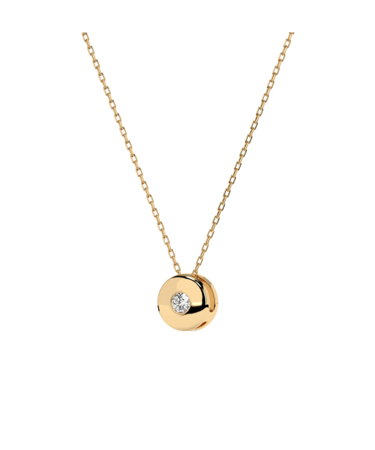 Yellow Gold chain with diamond pendant