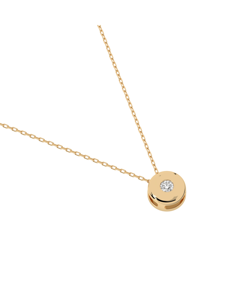 Yellow Gold chain with diamond pendant