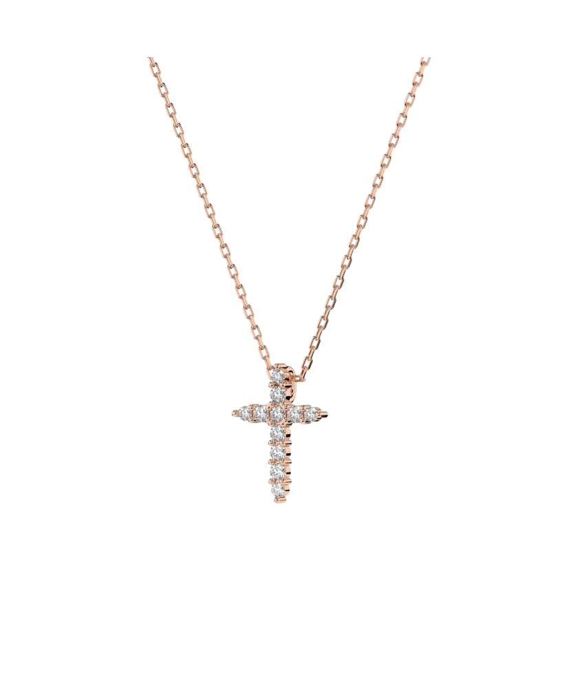 Gold chain with diamond pendant "Cross"