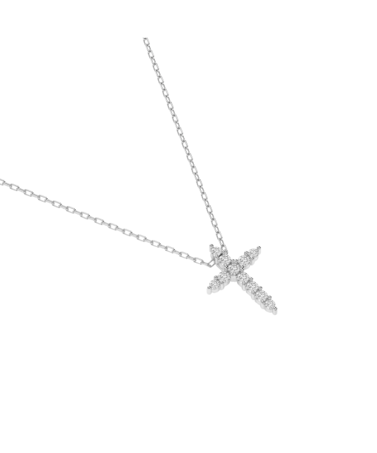 White gold chain with diamond pendant