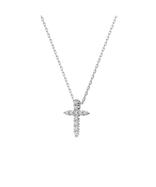 White gold chain with diamond pendant