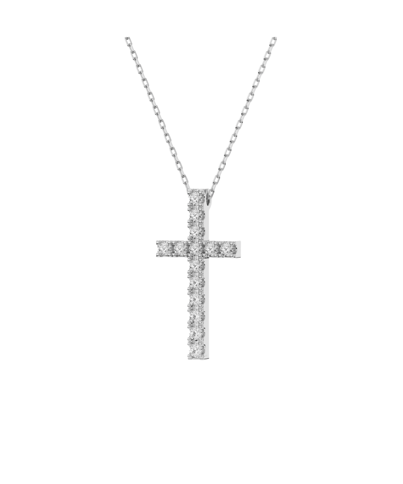 White gold chain with diamond pendant