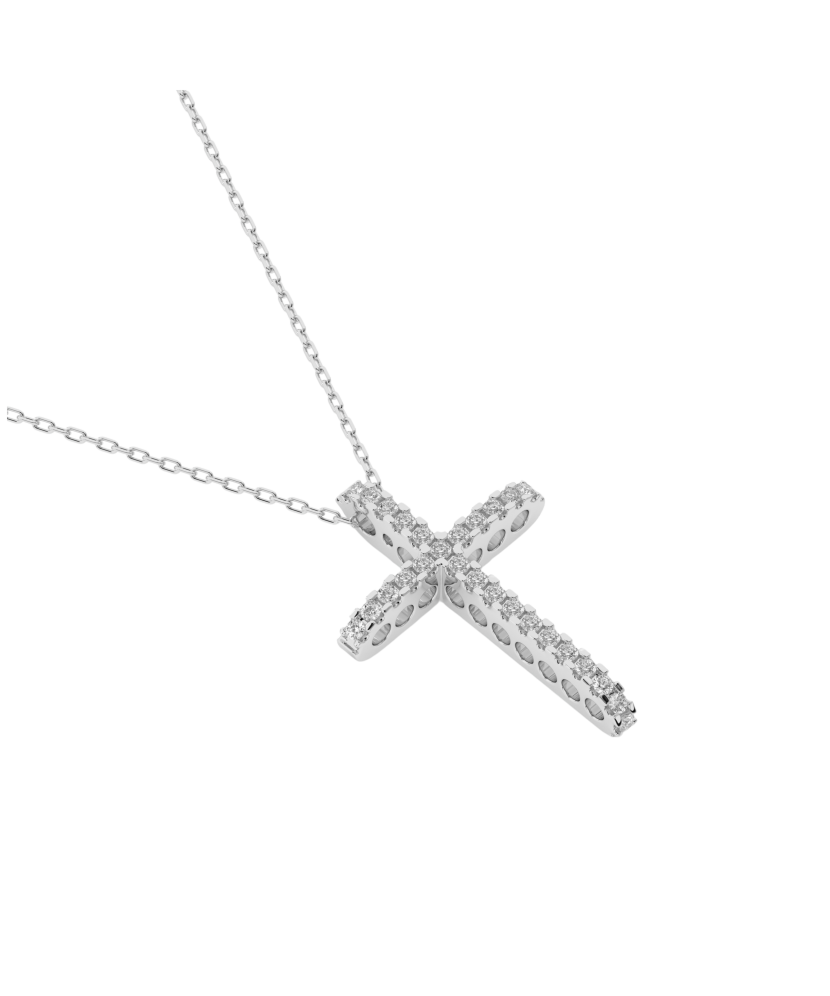 White gold chain with diamond pendant
