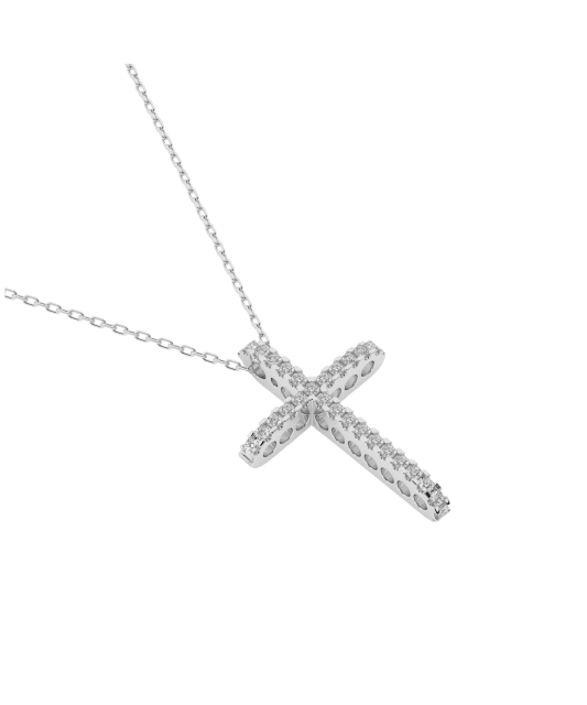 White gold chain with diamond pendant