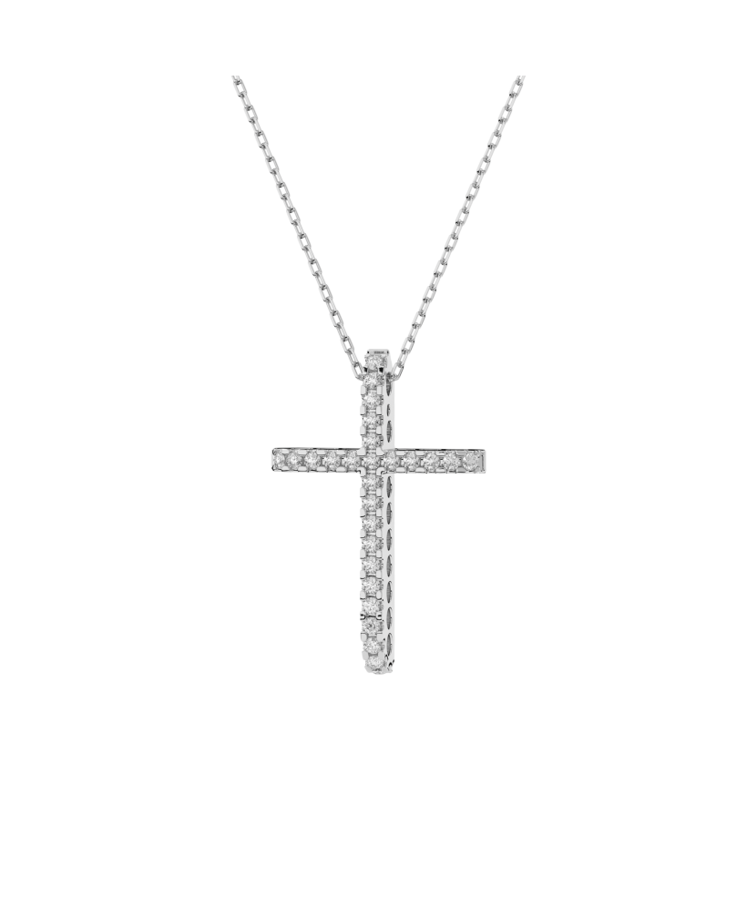 White gold chain with diamond pendant