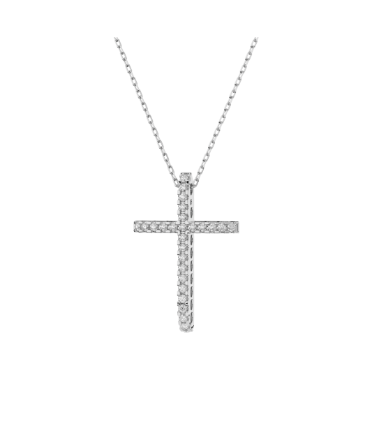 White gold chain with diamond pendant