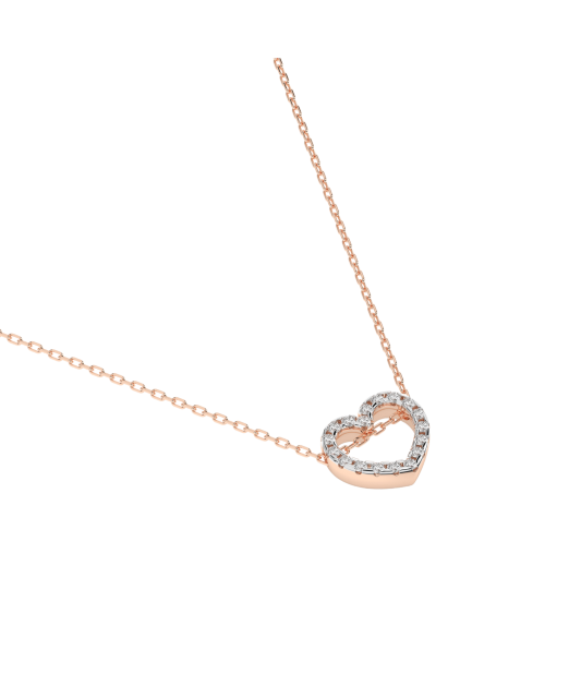Gold chain with diamond pendant "Heart"