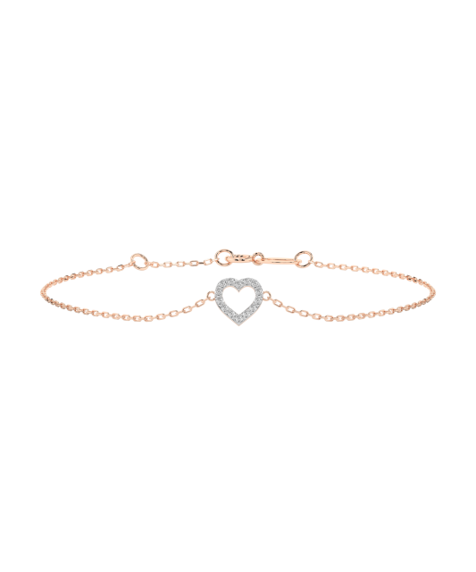 Gold bracelet with diamonds "Heart"
