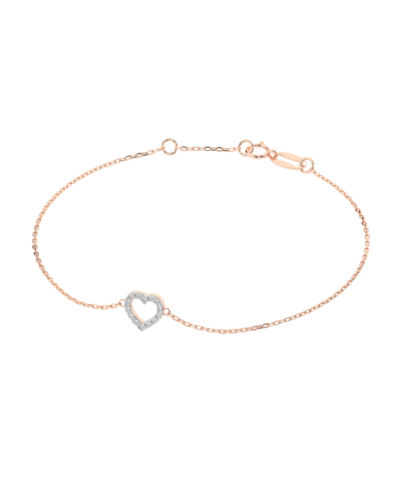 Gold bracelet with diamonds "Heart"