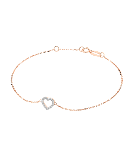 Gold bracelet with diamonds "Heart"