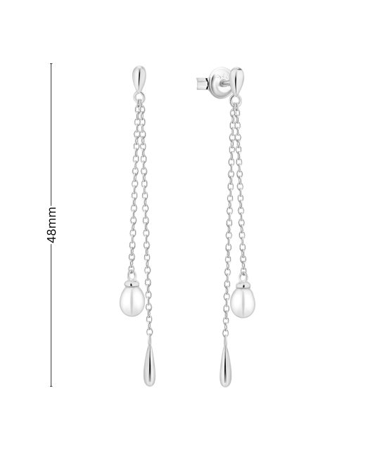 Hopeiset korvakorut helmillä