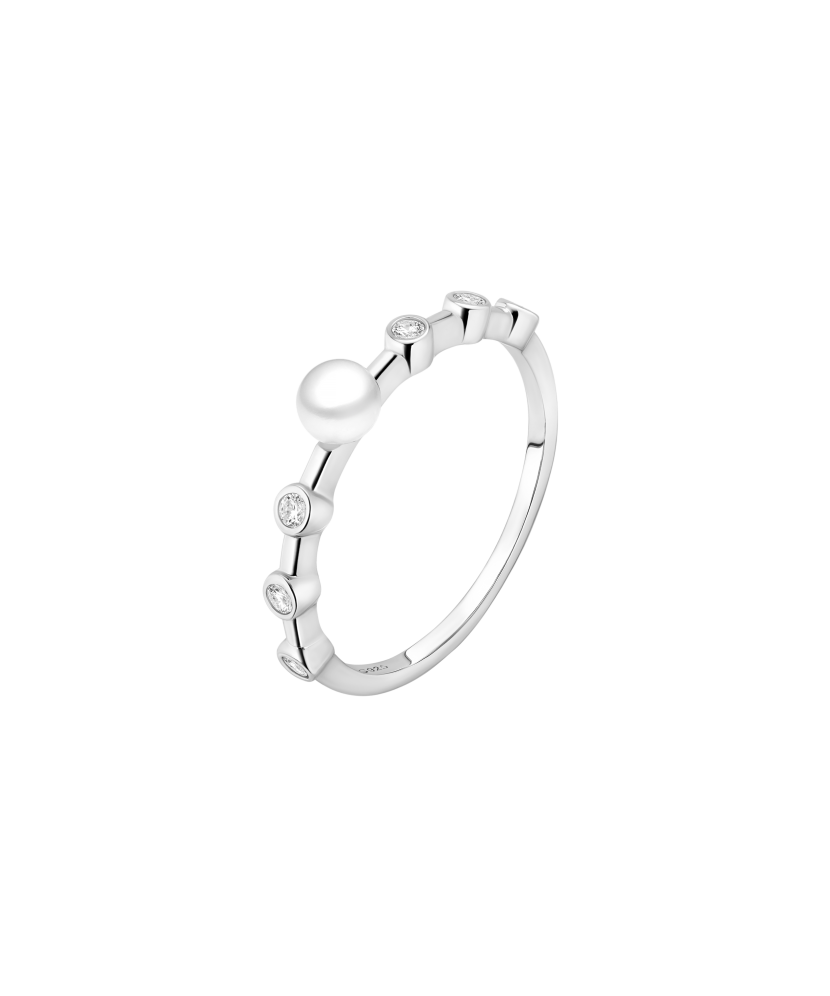 Hopeasormus helmellä ja zirkoneilla