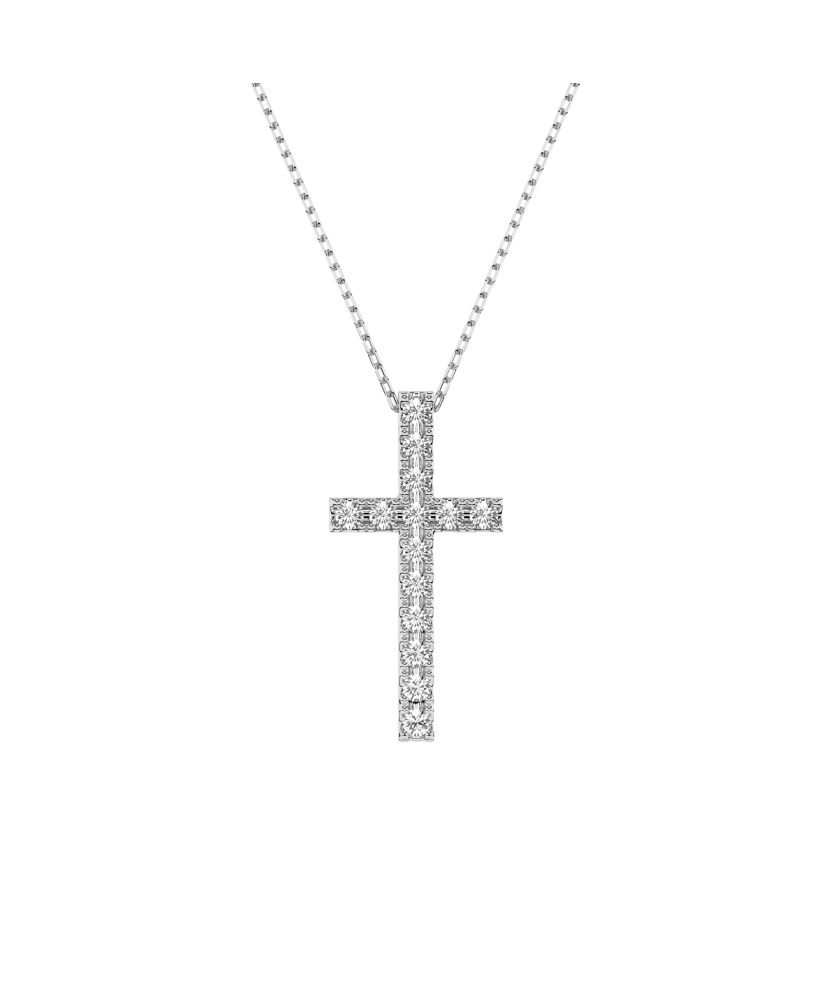 White gold chain with diamond pendant