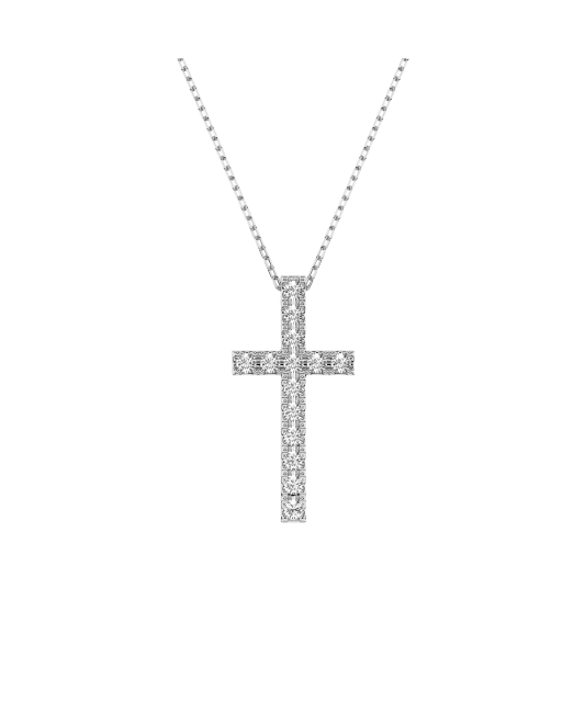 White gold chain with diamond pendant