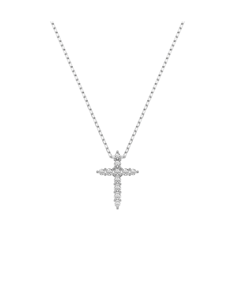 White gold chain with diamond pendant