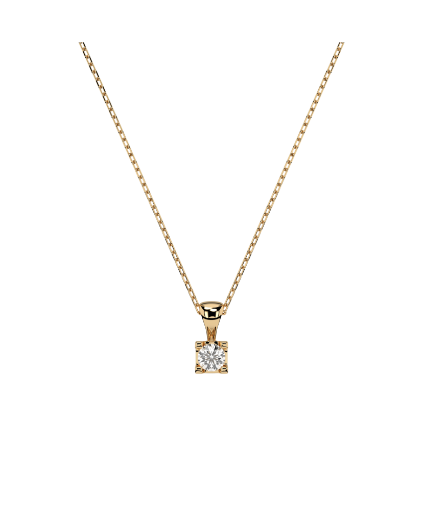 Yellow Gold chain with diamond pendant