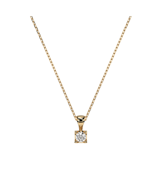 Yellow Gold chain with diamond pendant