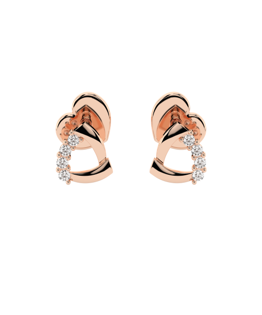 Gold earrings with diamonds