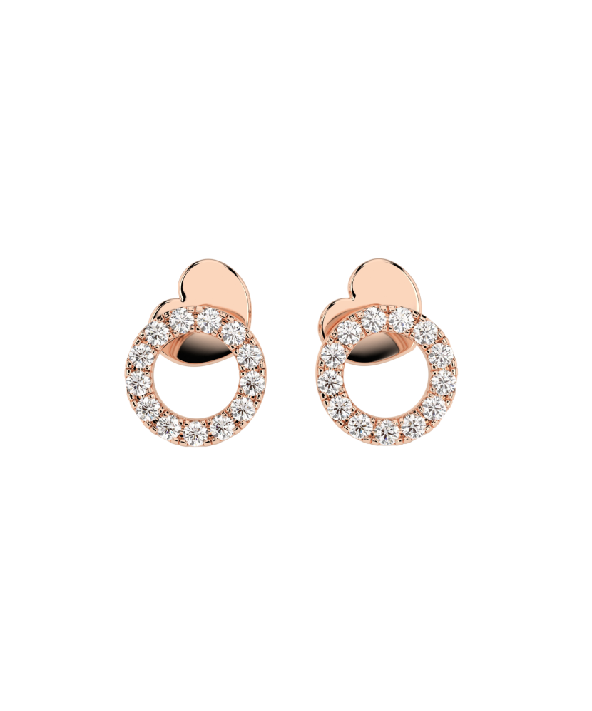 Gold earrings with diamonds
