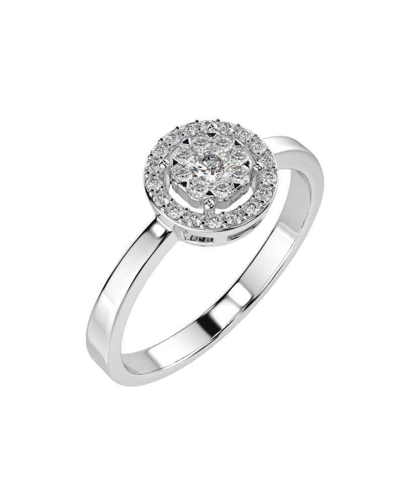 White gold ring with diamonds