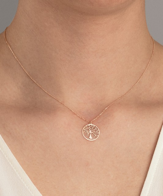 Kultainen kaulakoru riipuksella "Elämän puu"