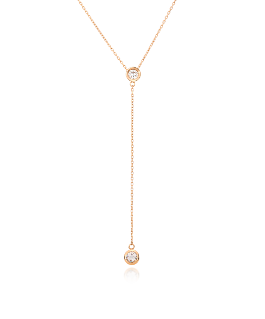 Gold chain with zirconium pendant