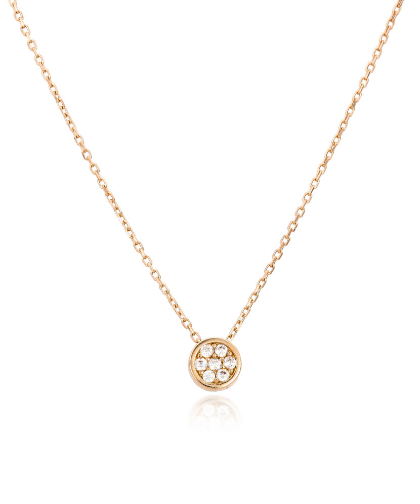 Gold chain with zirconium pendant