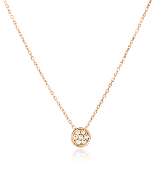 Gold chain with zirconium pendant