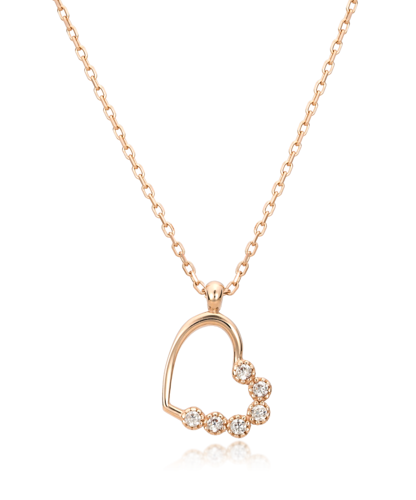 Gold chain with zirconium pendant "heart"