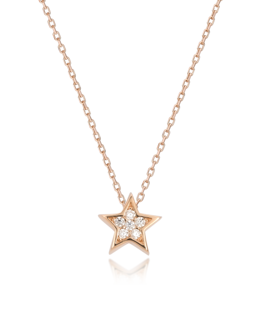 Gold chain with zirconium pendant "Star"