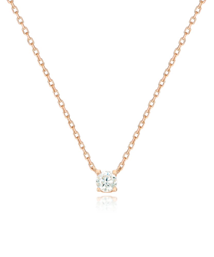 Kultainen kaulakoru zirkoniriipuksella