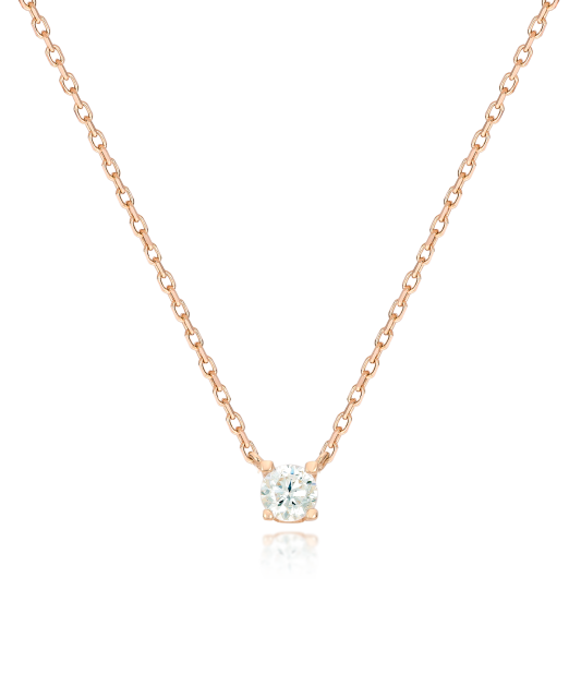 Gold chain with zirconium pendant