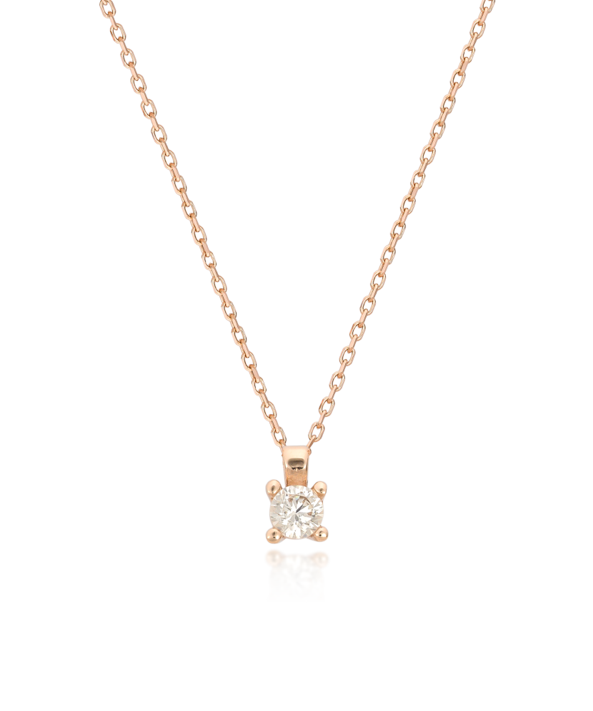 Gold chain with zirconium pendant