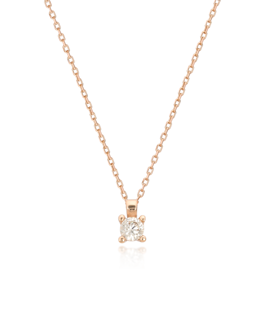 Gold chain with zirconium pendant
