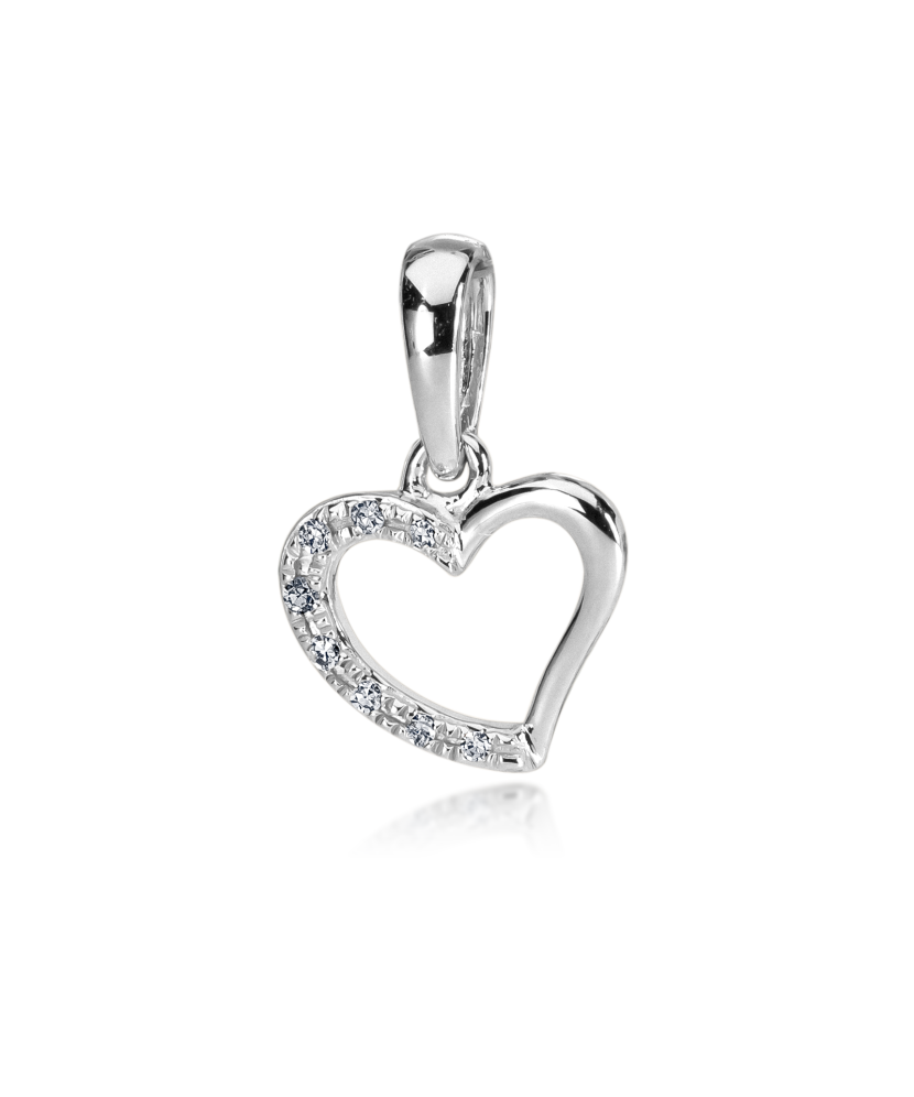 White gold pendant with diamonds "Heart"