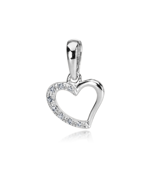 White gold pendant with diamonds "Heart"