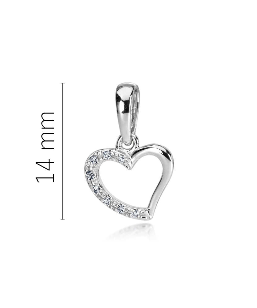 White gold pendant with diamonds "Heart"