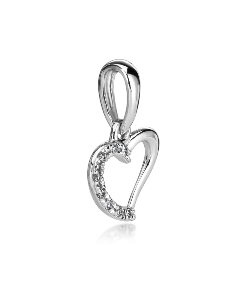 White gold pendant with diamonds "Heart"