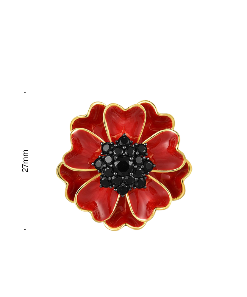 Gilded Sterling Silver pendant with spinels and enamel