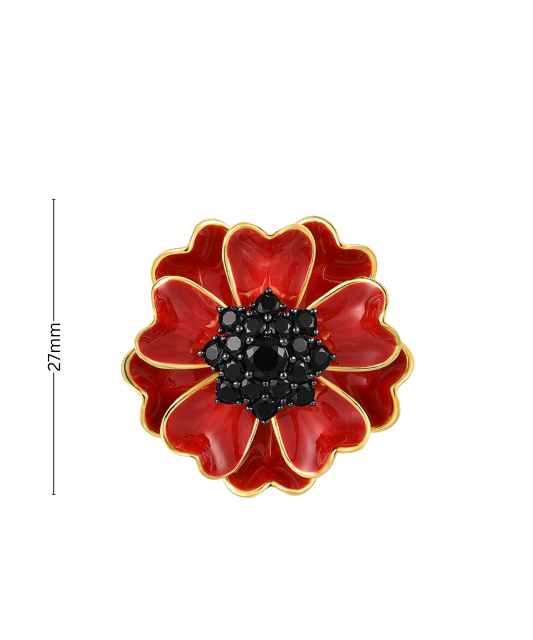 Gilded Sterling Silver pendant with spinels and enamel