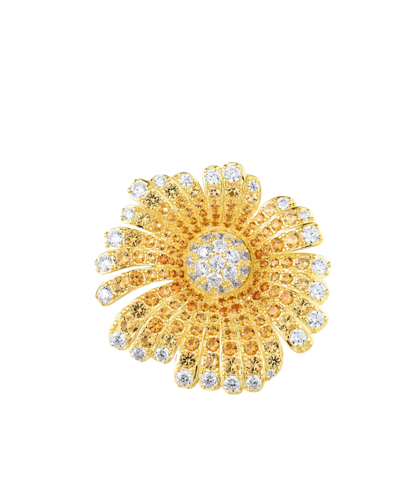 Gilded Sterling Silver pendant with spinels and zircons