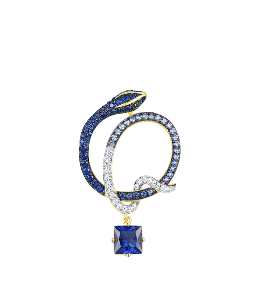 Gilded Sterling Silver pendant with spinels and zircons