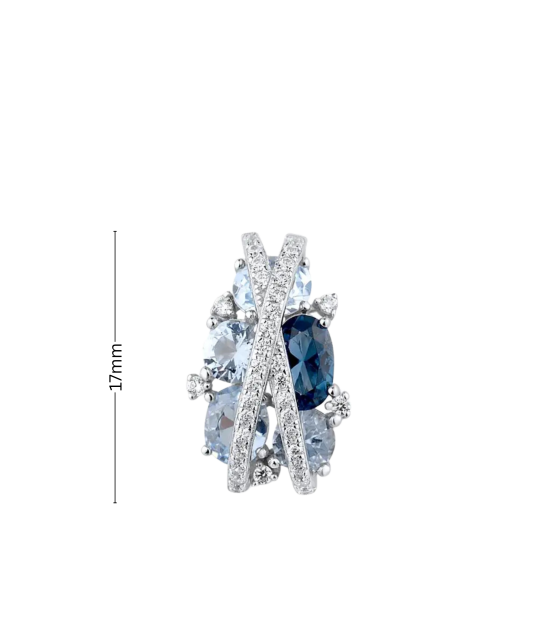 Sterling Silver pendant with spinels and zircons