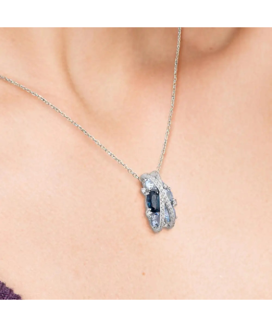 Sterling Silver pendant with spinels and zircons