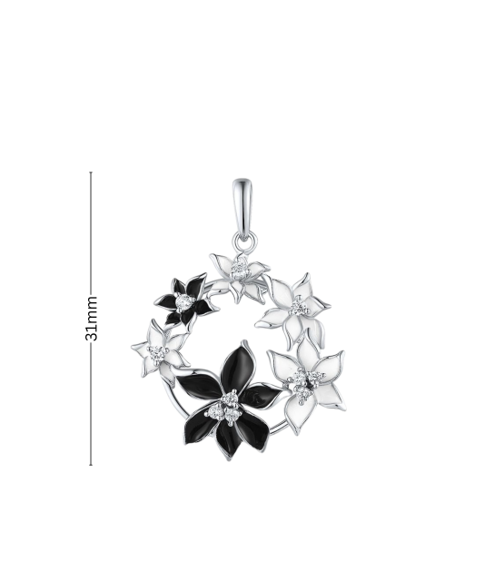 Sterling silver pendant with zircons and enamel