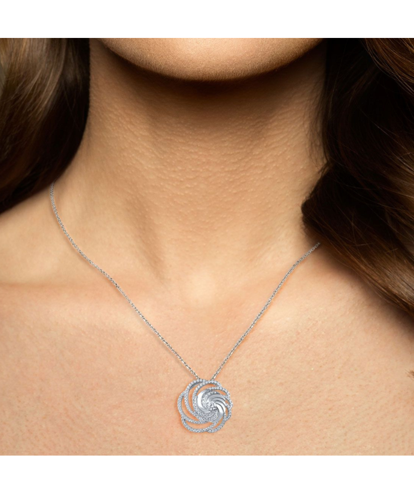 Sterling silver pendant with zircons