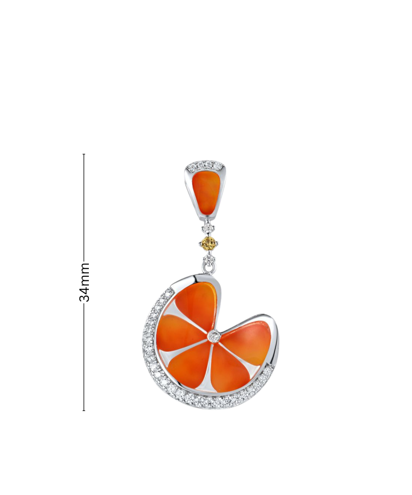 Sterling silver pendant with zircons and enamel