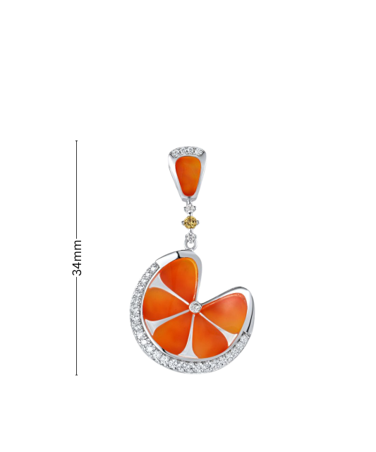 Sterling silver pendant with zircons and enamel