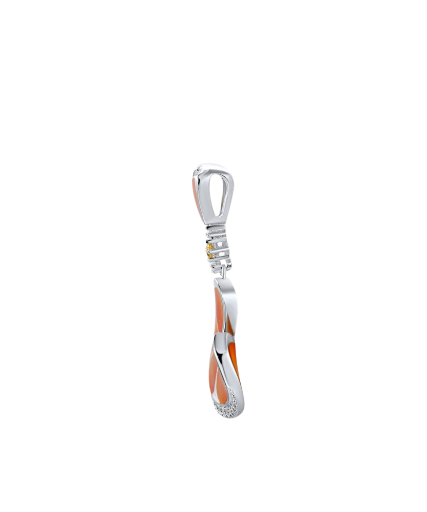 Sterling silver pendant with zircons and enamel